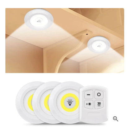 Set de 3 Luces LED Inalámbricas con Control Remoto
