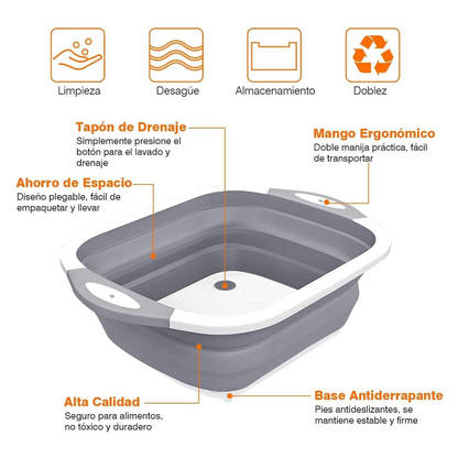 Tabla de Picar Plegable con Escurridor 3 en 1