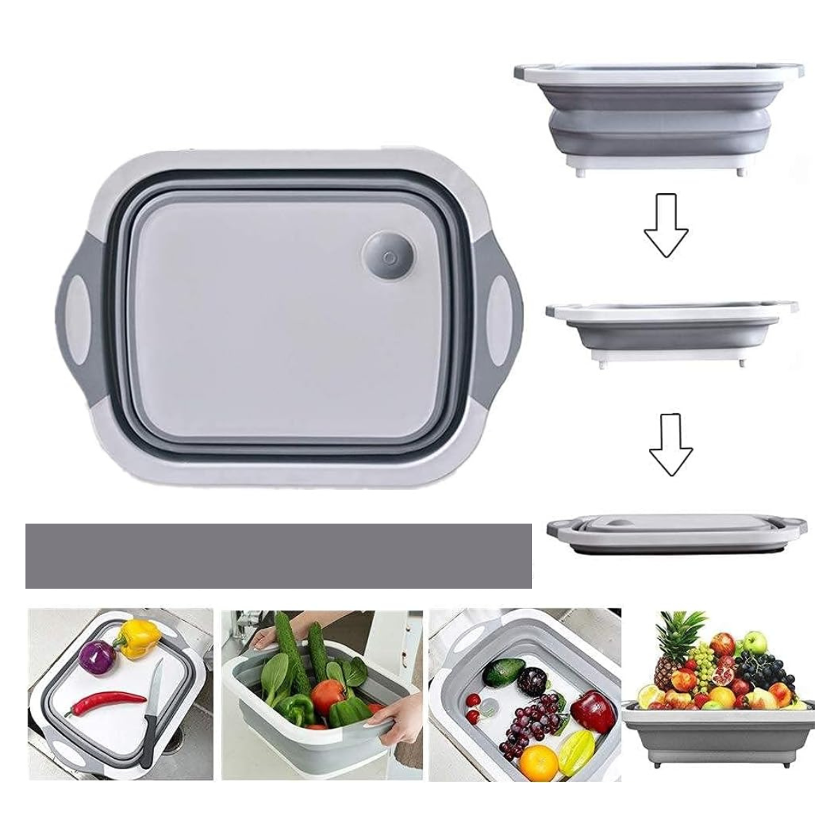 Tabla de Picar Plegable con Escurridor 3 en 1