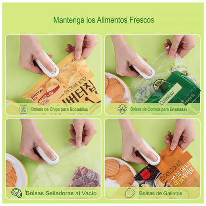 Mini Selladora de Bolsas 2 en 1 Recargable