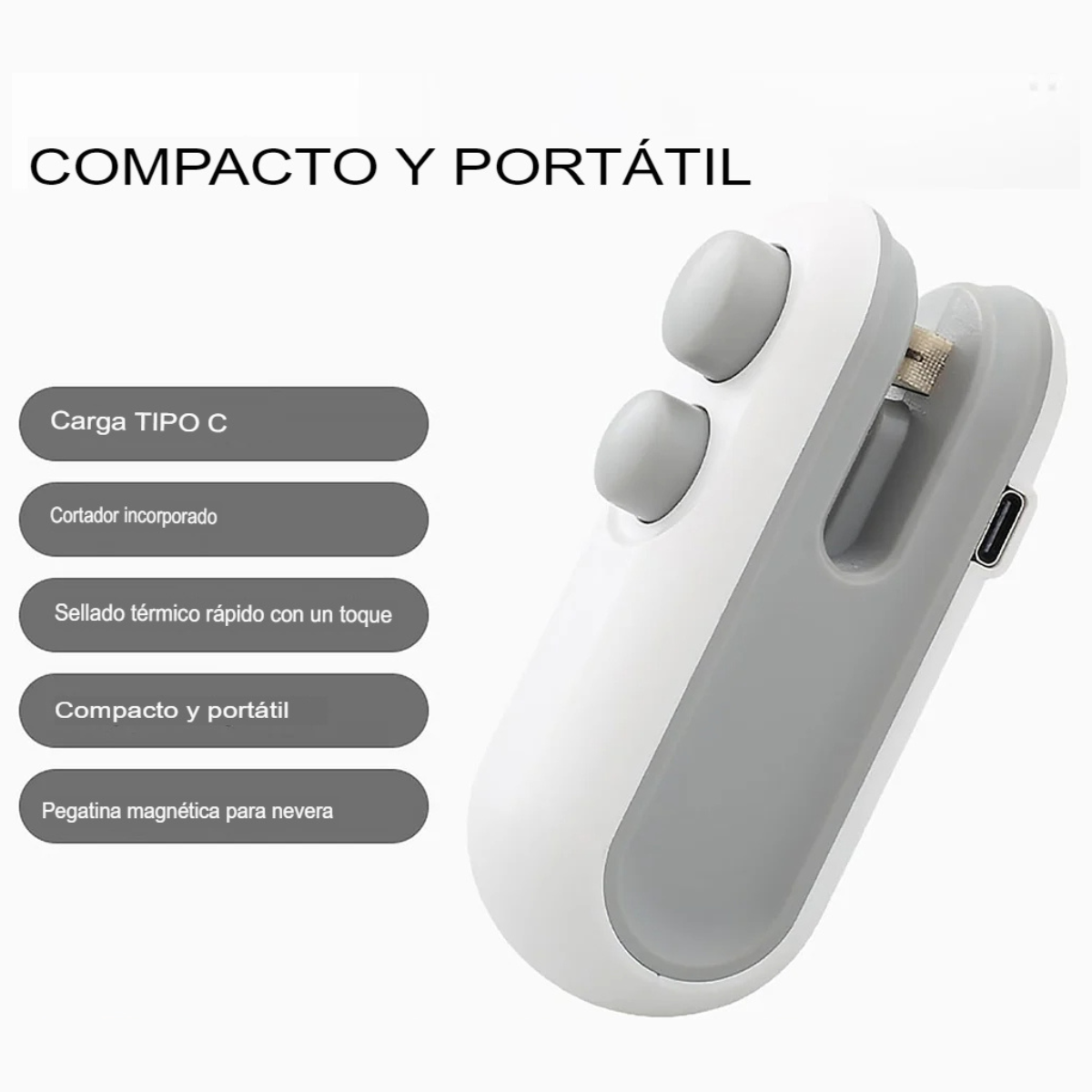 Mini Selladora de Bolsas 2 en 1 Recargable
