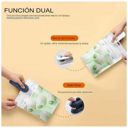 Mini Selladora de Bolsas 2 en 1 Recargable