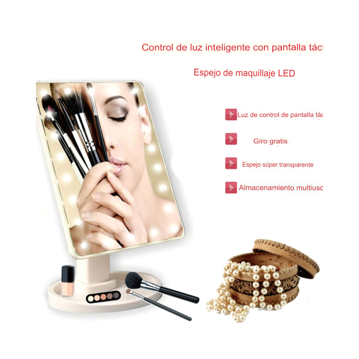 Espejo de Maquillaje con 22 Luces LED