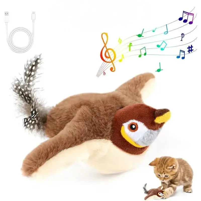 Pájaro Interactivo para Gatos con Sonido y Catnip – imagen referencial