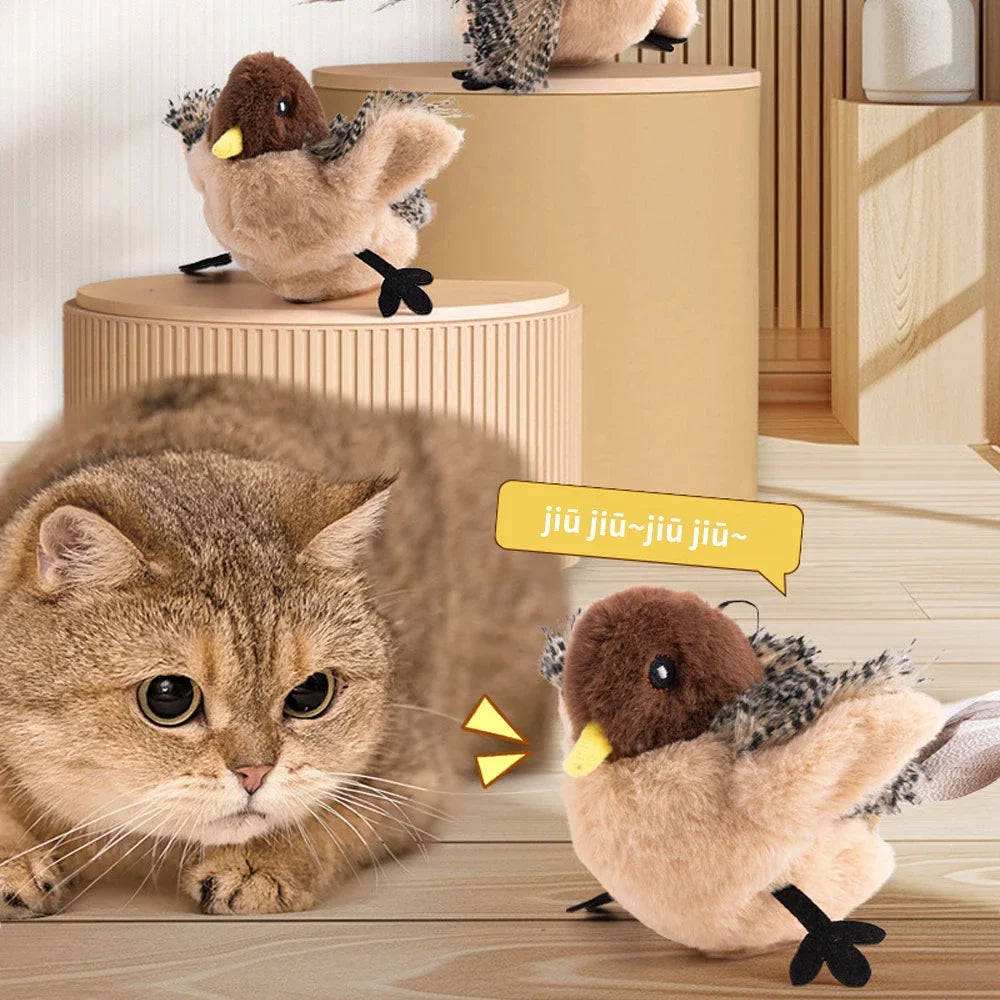 Pájaro Interactivo para Gatos con Sonido y Catnip – imagen referencial